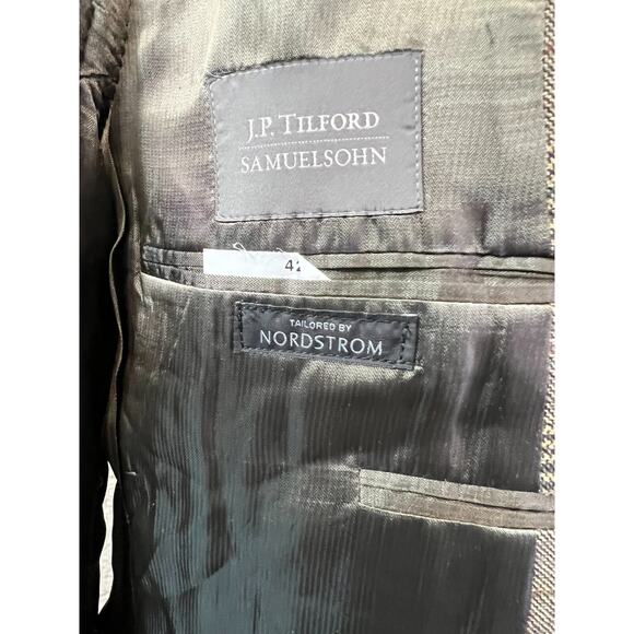 42 R Samelsohn Loro Piana Nordstrom 100% Cashmere Plaid Sport Coat Blazer Jacket - Picture 7 of 11